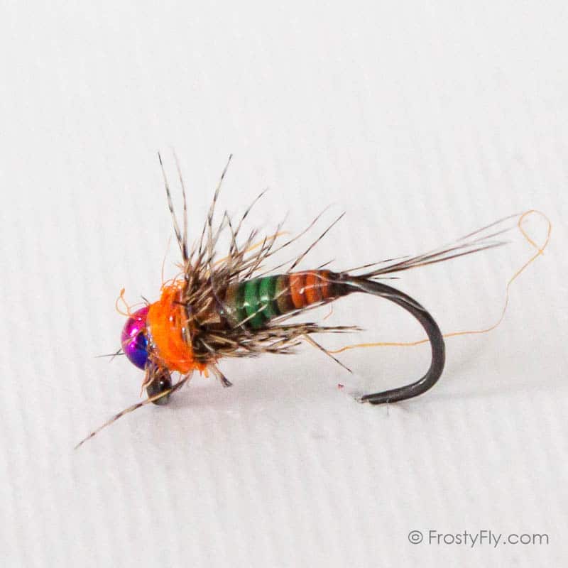 barbless fishing lure Rainbow Jig Barbless Nymph – Frosty Fly