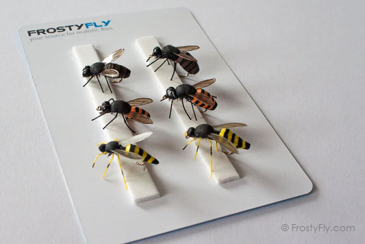 Realistic Flies - Wasp and Honey Bee - Set of 6 Flies