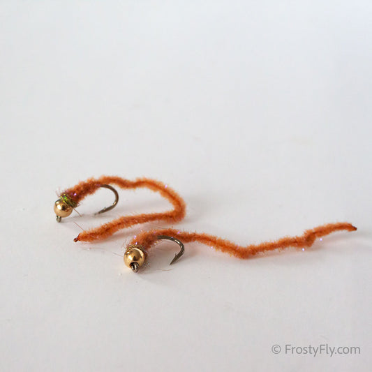 Wormstasy Tungsten Longtail Worm Fly - Brown