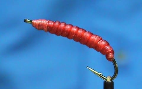 Simple Red Worm tied by Jim Misiura