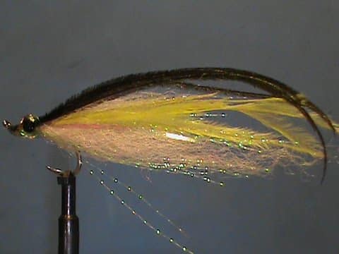 Yellow Ostrich Herl Streamer by Jim Misiura