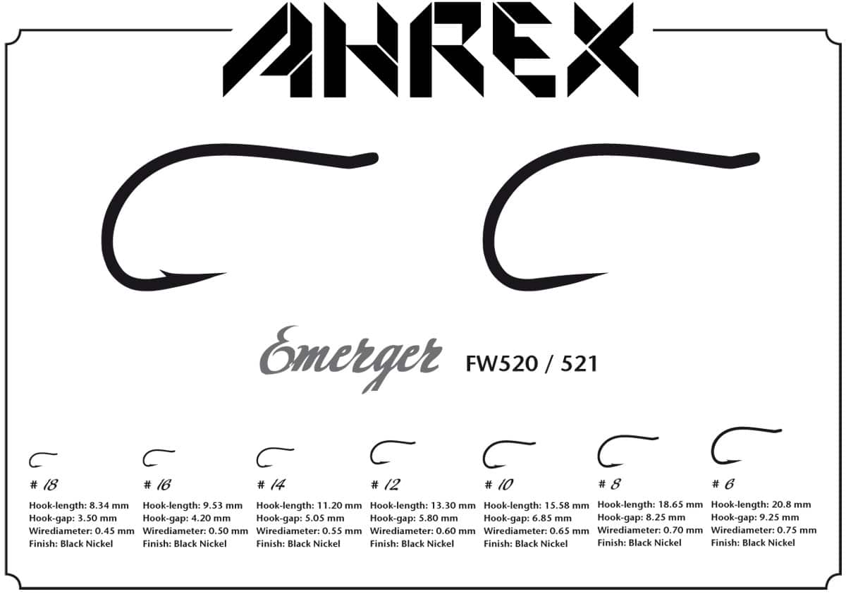 Ahrex FW520 Emerger Hooks - Small Barb