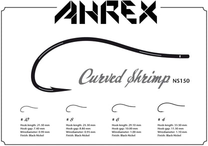 Ahrex NS150 Nordic Salt Curved Shrimp Fly Hooks