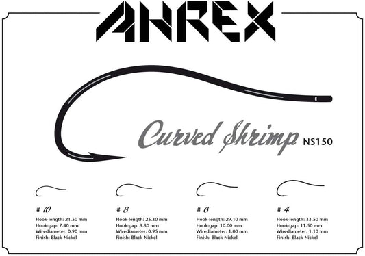 Ahrex NS150 Nordic Salt Curved Shrimp Fly Hooks