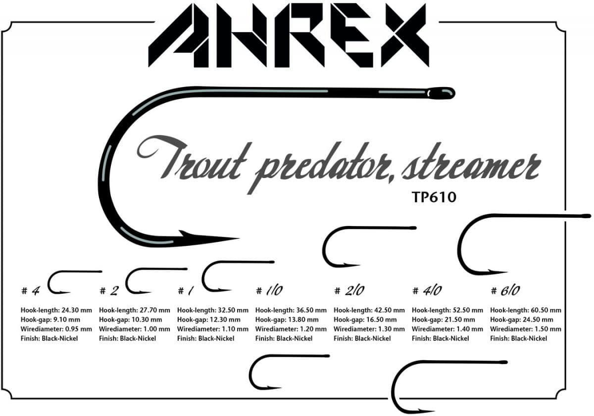 Ahrex TP610 Trout Predator Streamer Hooks - specs