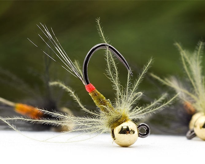 BQ4 Olive Devil Barbless Nymph