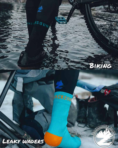 Backcountry Skinz Mid Length Waterproof Socks - Dark Aqua