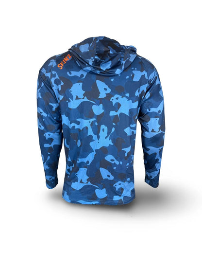 Backcountry Skinz Solarflexz UVPro Sun Hoodie - Blue Surge Camo - back