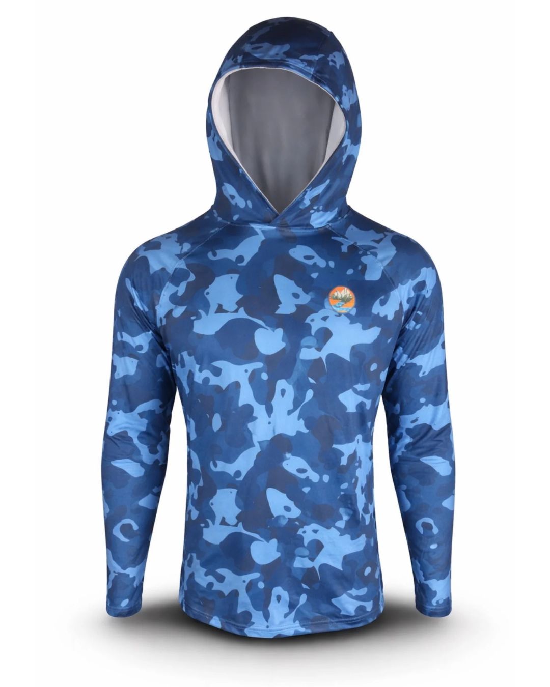 Backcountry Skinz Solarflexz UVPro Sun Hoodie - Blue Surge Camo - front