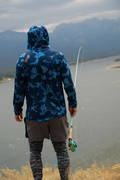 Backcountry Skinz Solarflexz UVPro Sun Hoodie - Blue Surge Camo