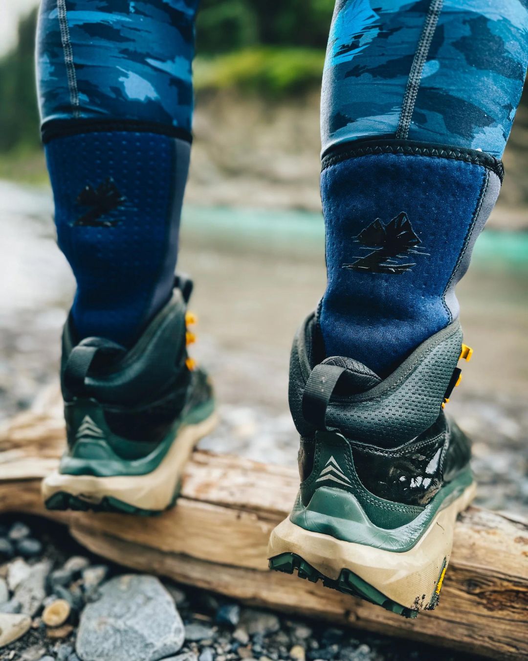 Camo Lightweight Compression Polyester UV Fishing Pants - Mens - Blue Slate Camo