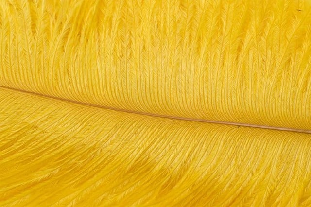 Fly Tying Ostrich Feathers 10-12 inch - Sunburst Yellow
