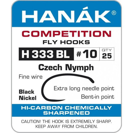 Hanak Competition H333BL Barbless Czech Nymph Hooks