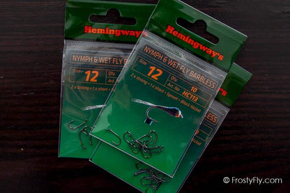 Hemingway's HC113 Nymph & Wet Fly Barbless Hooks - 1X Short, 2X Strong - 10 pcs