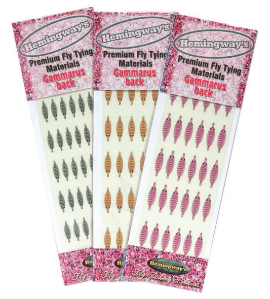 Hemingway's Gammarus Back - foil material for making realistic scud & shrimp patterns