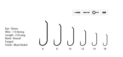 Hemingway's HC114 Nymph Fly Barbless Hooks - Specs