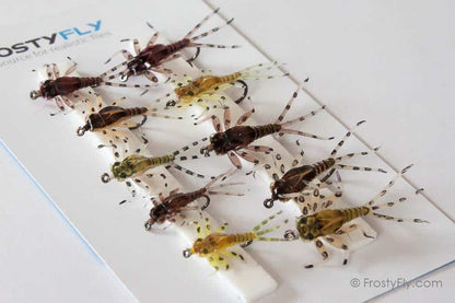 Hemingway's Realistic Mayfly Nymph Selection - 10 Assorted Flies