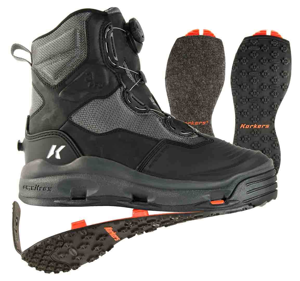 Korkers Darkhorse Wading Boots with Felt and Kling-on Soles