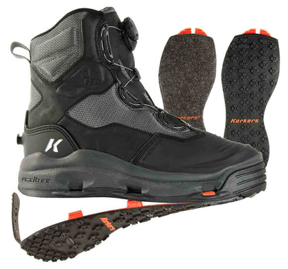 Korkers Darkhorse Wading Boots with Felt and Kling-on Soles