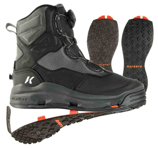 Korkers Darkhorse Wading Boots with Felt and Kling-on Soles