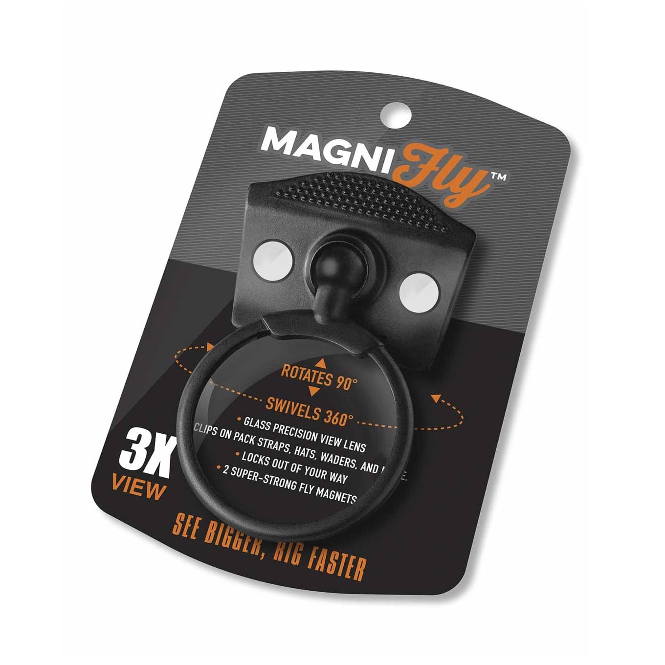 clamp on fishing lure magnifying glass MagniFly Fly Fishing Clip-on 3X Magnifier