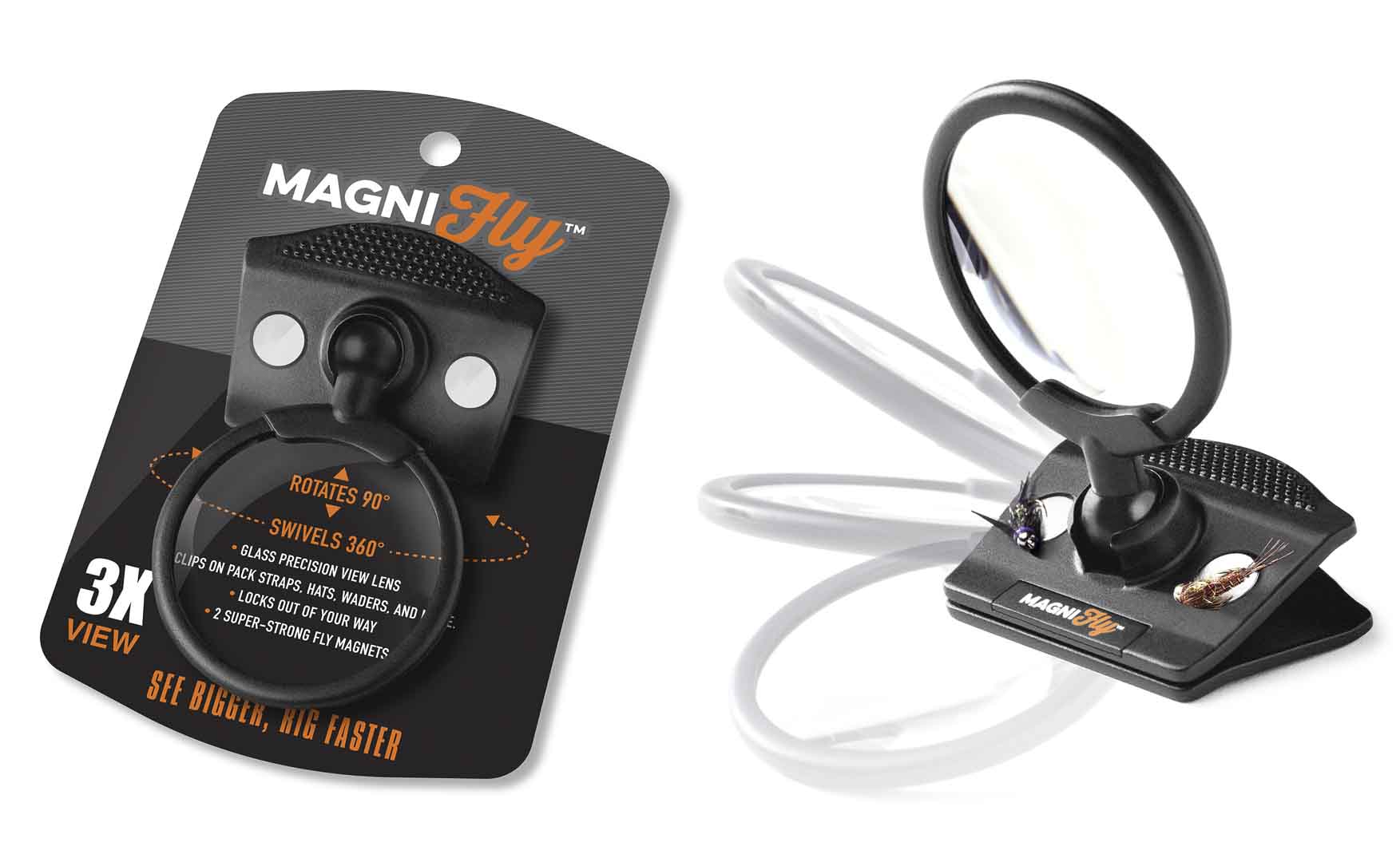 MagniFly Fly Fishing Clip-on 3X Magnifier - See bigger, rig faster!