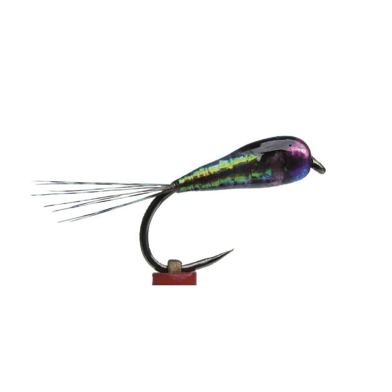 Nymph pattern tied with Hemingway's Synthetic Tapered Peacock Holo Quills