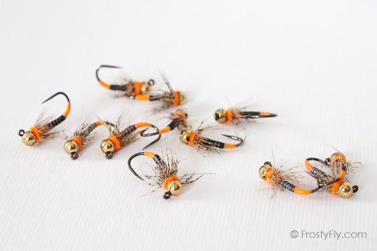 Orange Double Hot Spot Jig Barbless Nymph