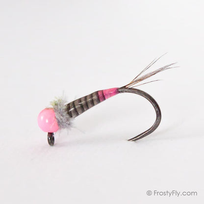 Pink Panther Hot Spot Quill Jig Barbless Nymph
