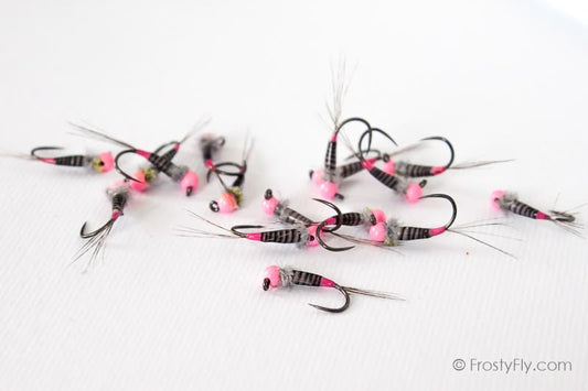Pink Panther Hot Spot Quill Jig Barbless Nymph