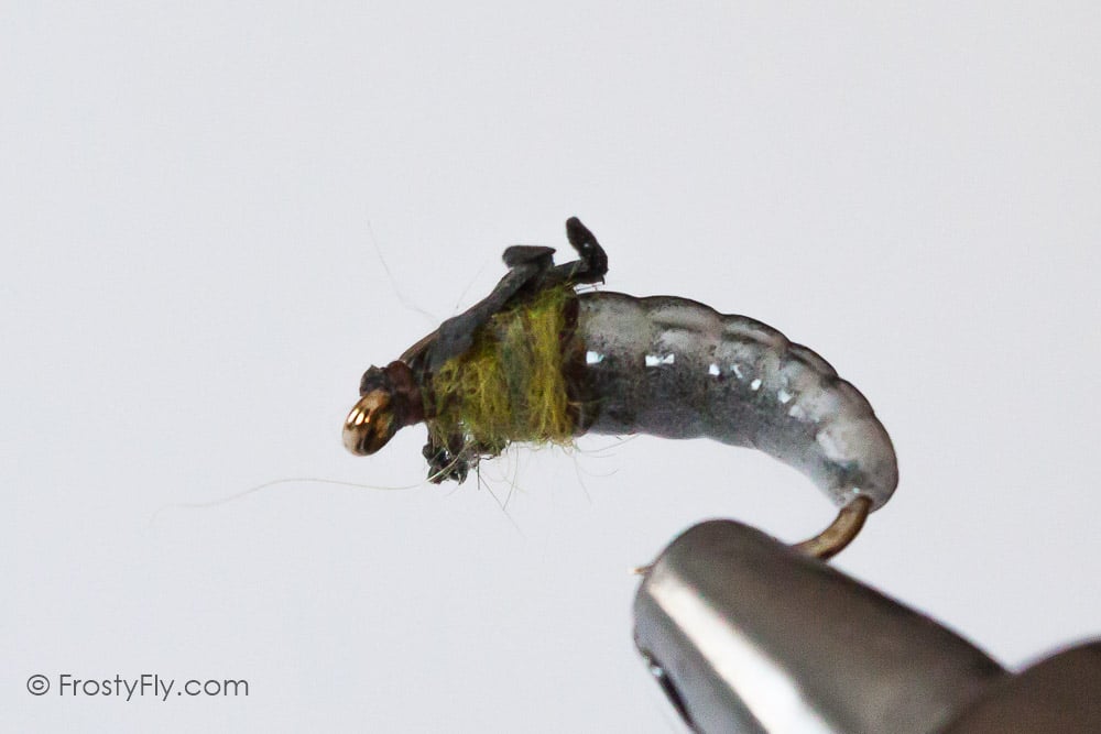Realistic Caddis Larvae with Silicone Legs - Smokey
