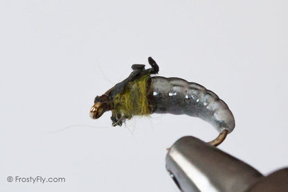 Realistic Caddis Larvae with Silicone Legs - Smokey