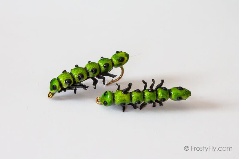 Realistic Caterpillar Flies - Green