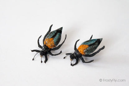 Realistic Cockchafer Beetle Flies - Blue