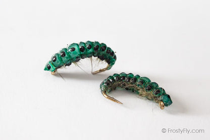 Realistic Curved Sawfly Larva Flies - Olive