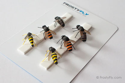 Realistic Flies - Wasp and Honey Bee - Set of 6 Flies