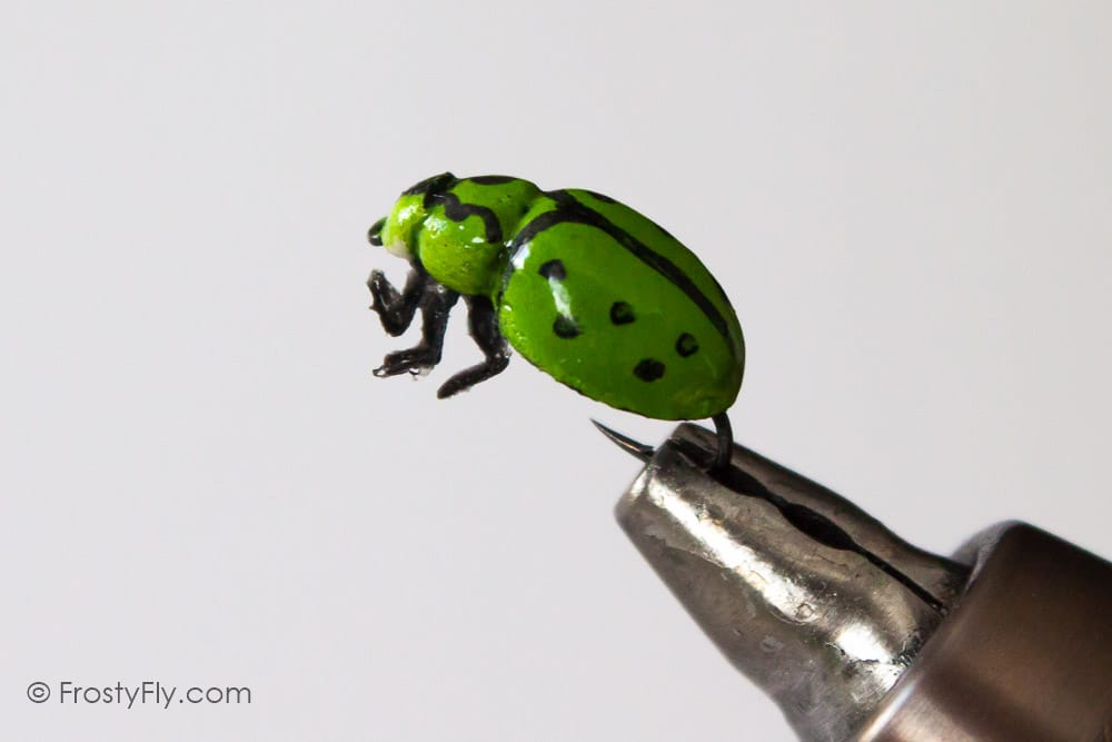 Realistic Green Ladybug Fly