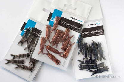 Realistic Hellgrammite Backs - Gray - 10 pieces