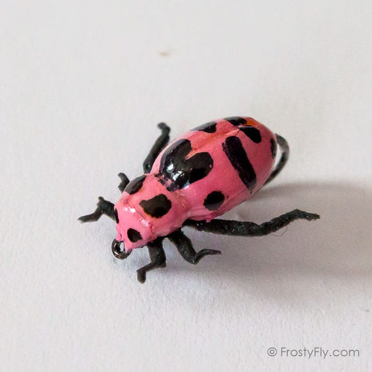 Realistic Pink Ladybug Flies