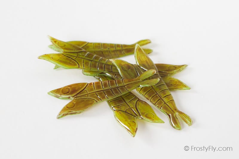 Realistic Silicone Shrimp Shells - 6 pcs - Olive