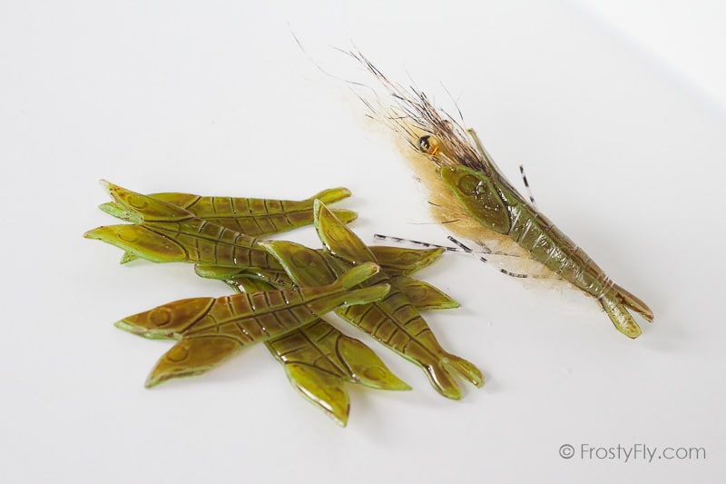 Realistic Silicone Shrimp Shells - 6 pcs - Olive