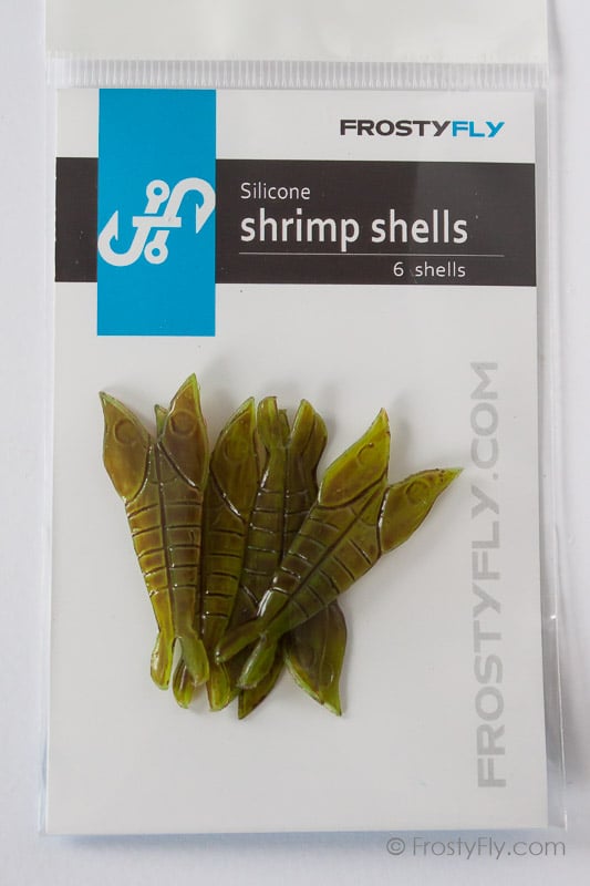 Realistic Silicone Shrimp Shells - 6 pcs - Olive