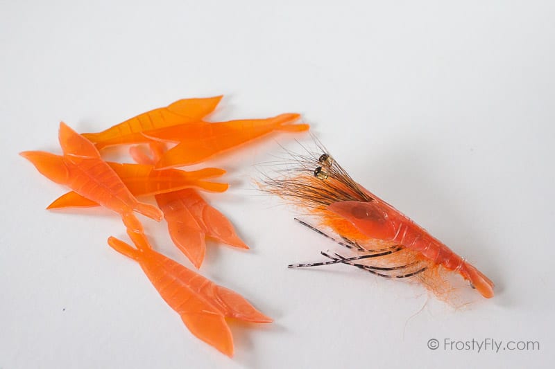 Realistic Silicone Shrimp Shells - 6 pcs - Orange