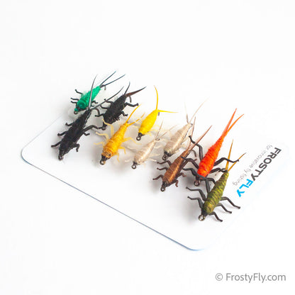 Realistic Flies - Upside Down Stonefly Nymph Selection of 10 Flies - Assorted