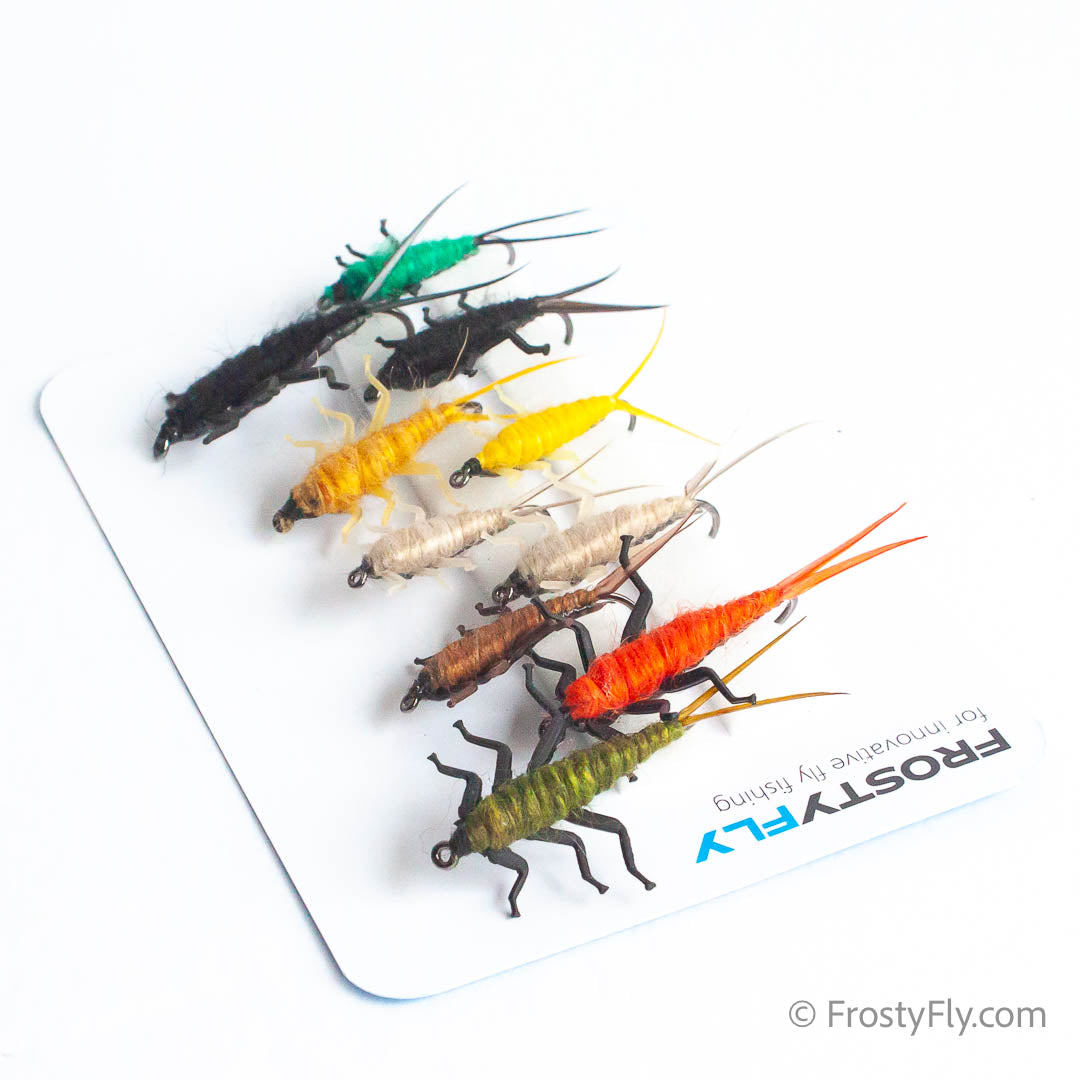 Realistic Flies - Upside Down Stonefly Nymph Selection of 10 Flies - Assorted