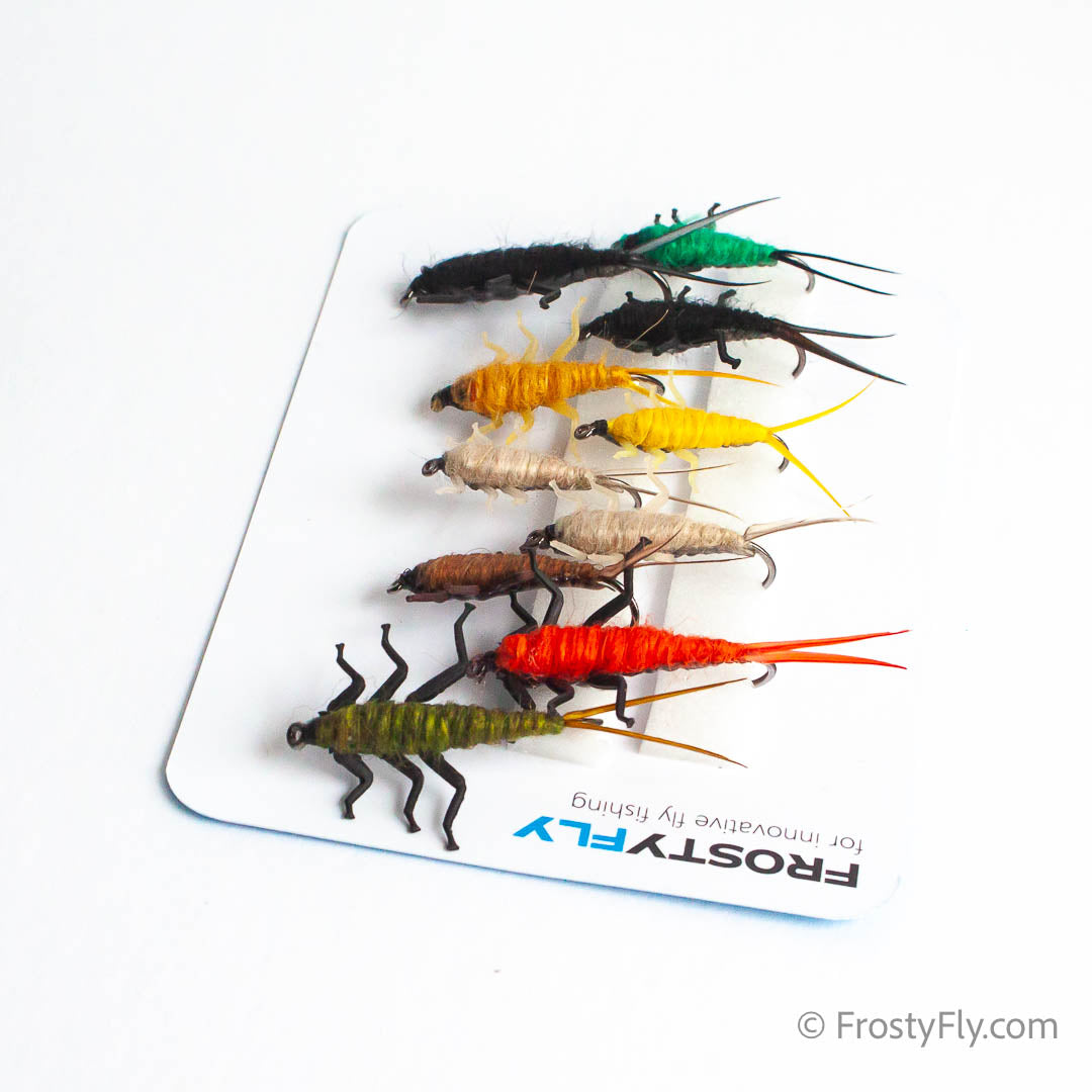 Realistic Flies - Upside Down Stonefly Nymph Selection of 10 Flies - Assorted