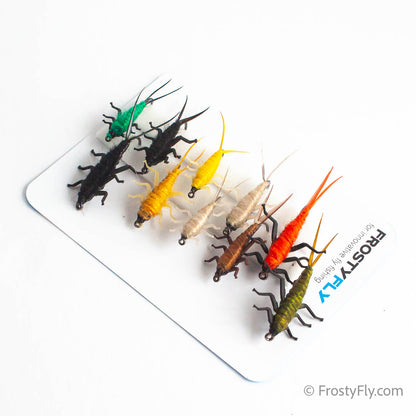Realistic Flies - Upside Down Stonefly Nymph Selection of 10 Flies - Assorted