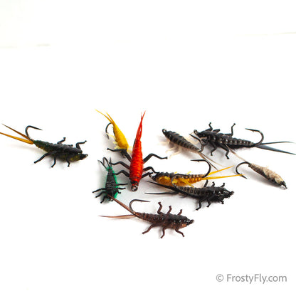 Realistic Flies - Upside Down Stonefly Nymph Selection of 10 Flies - Assorted