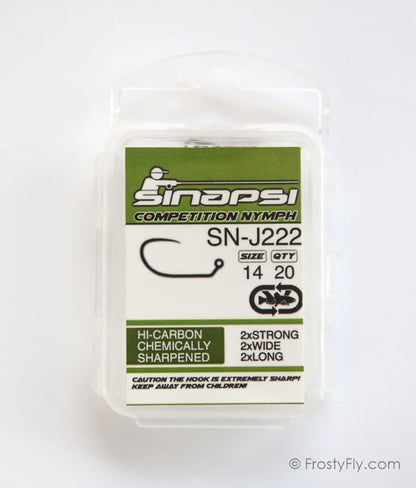 Sinapsi SN-J222 Competition Nymph Fly Hooks - Jig Barbless - 20 pcs