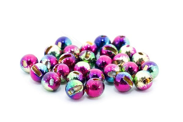 Slotted Tungsten Beads - Rainbow